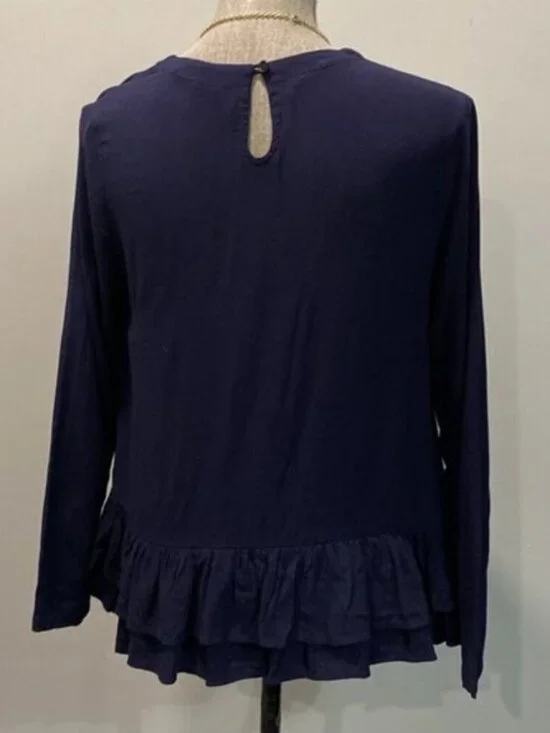 Rodebjer Lindy Blue Pablum Frill Long Sleeve Ruffle Tunic - Picture 10 of 13
